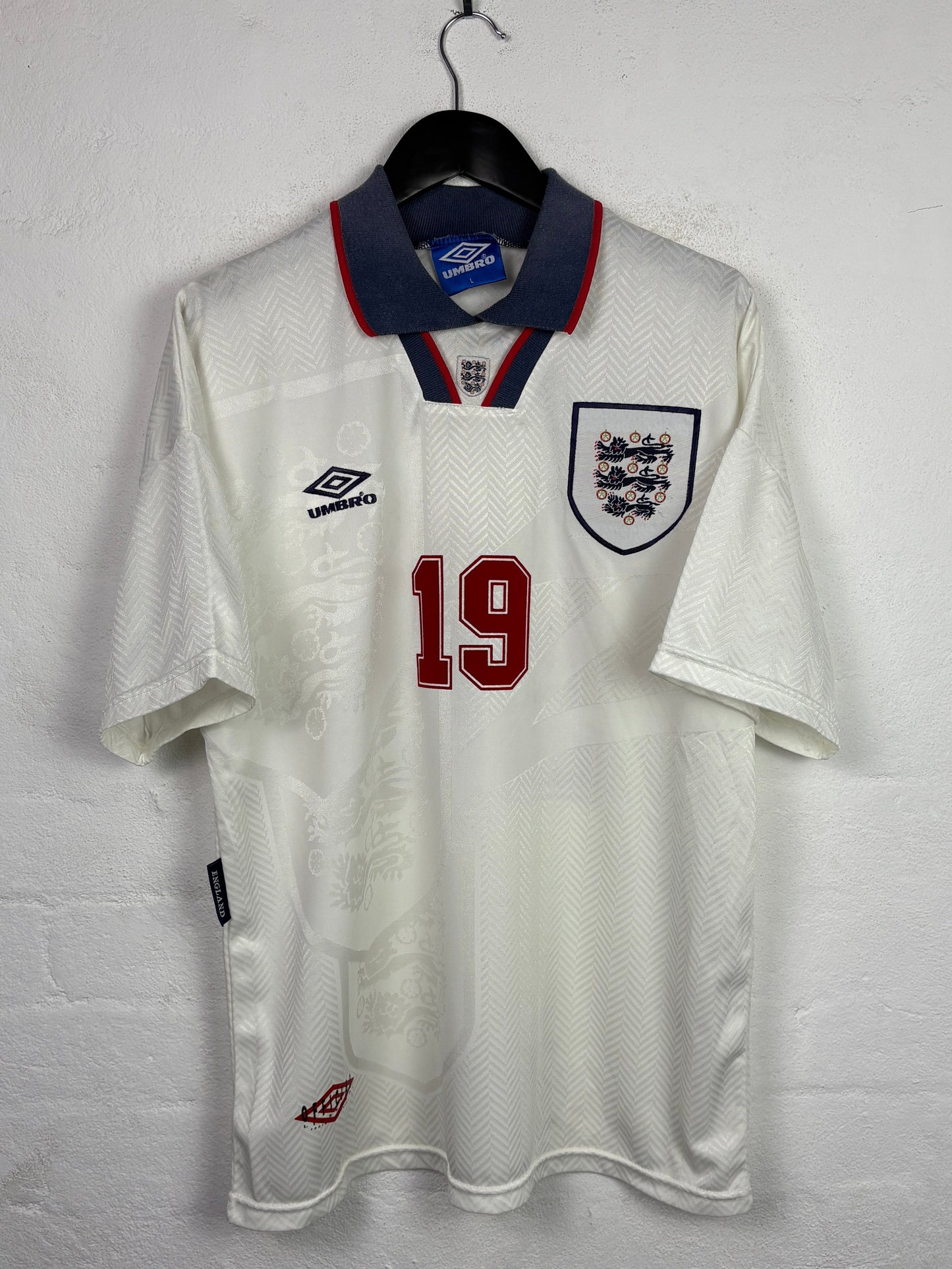 England 1994 Home Umbro Football Shirt L Gascoine 19
