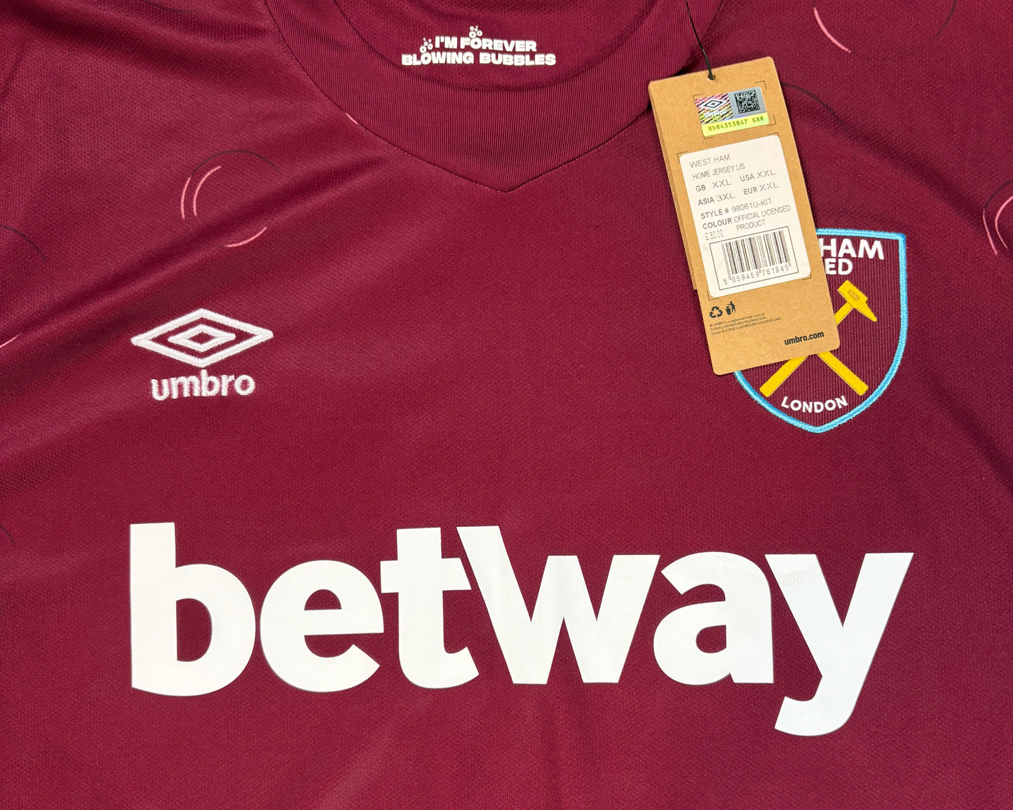 West Ham 2023/24 Home Umbro Football Shirt XXL Bowen 20