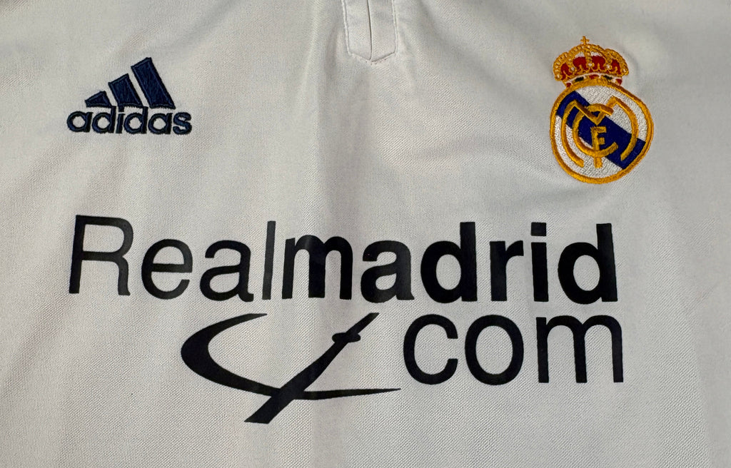 Real Madrid 2001/02 Home Adidas Football Shirt Large Figo 10