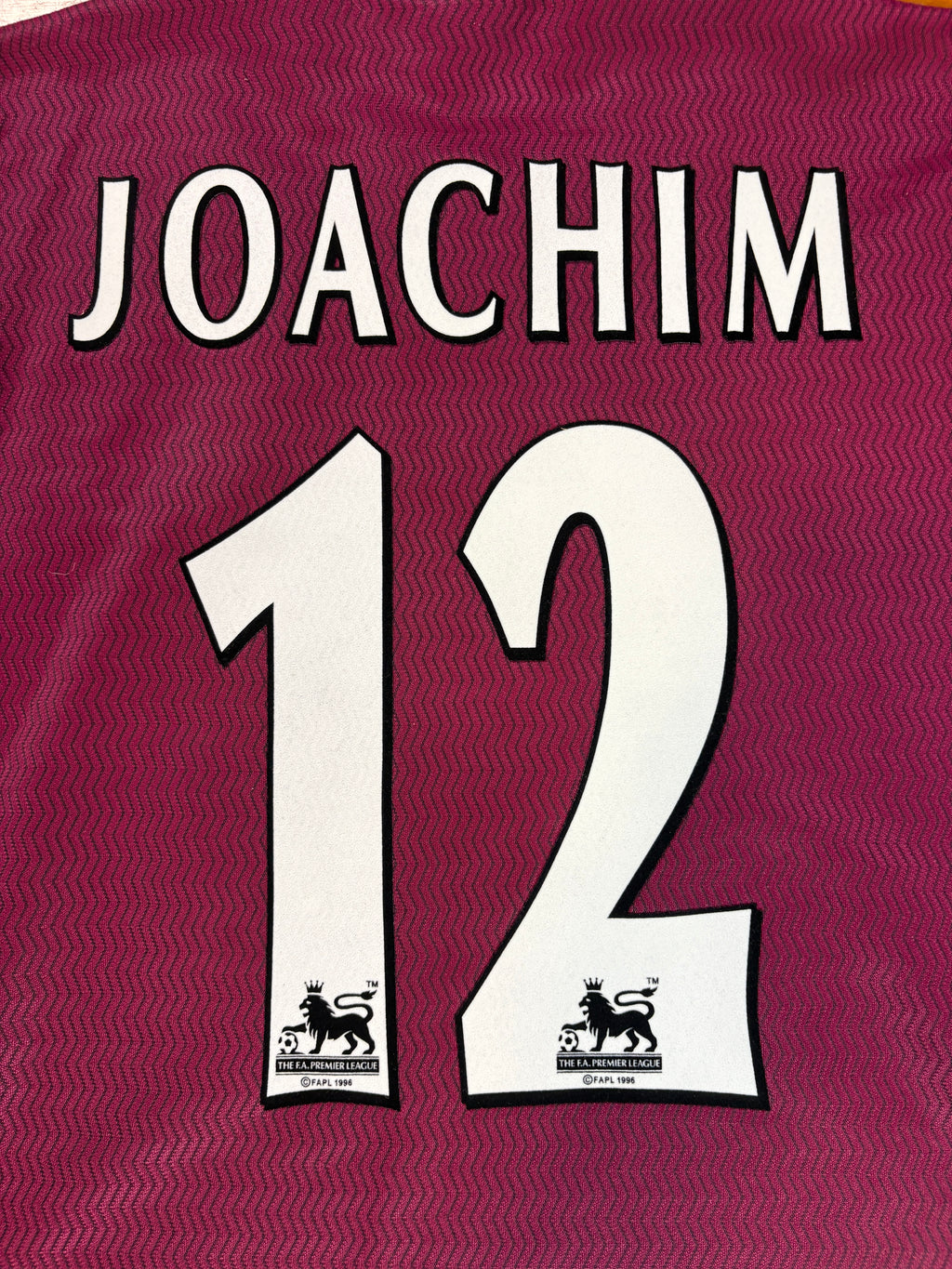 Aston Villa 1997/98 Home Reebok Football Shirt Medium Joachim 12