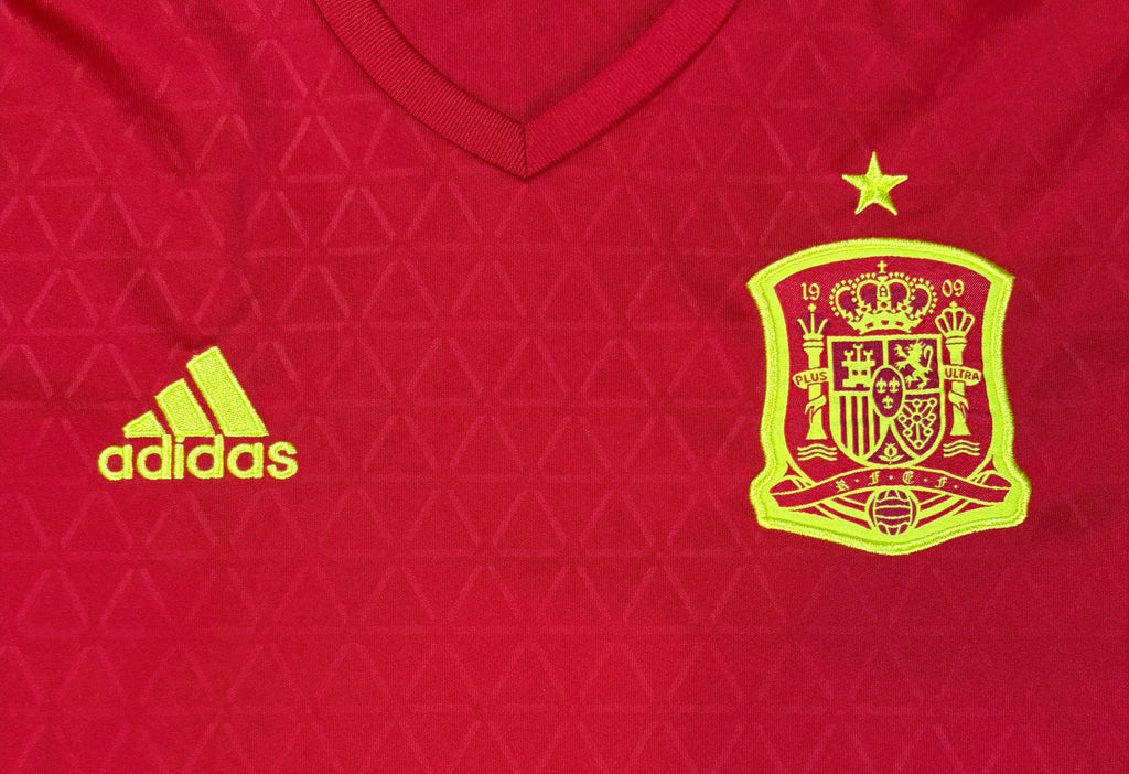 Spain 2016 Home Adidas Football Shirt Small