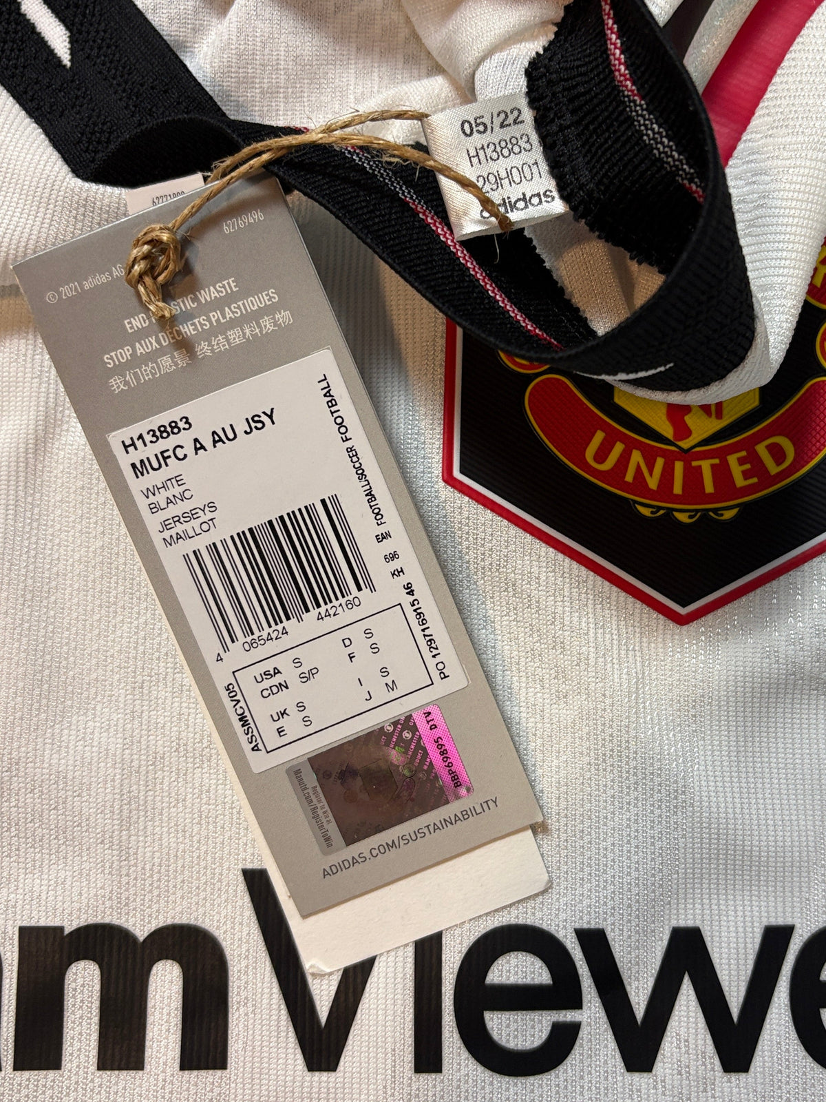 Manchester United 2022/23 Away Adidas Football Shirt Small Anthony 21