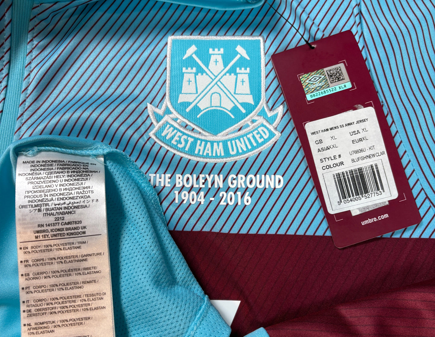 West Ham 2015/16 Away Umbro Football Shirt Extra Large