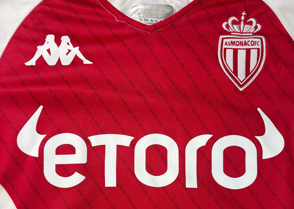 As Monaco 2022/23 Home Kappa Football Shirt Small