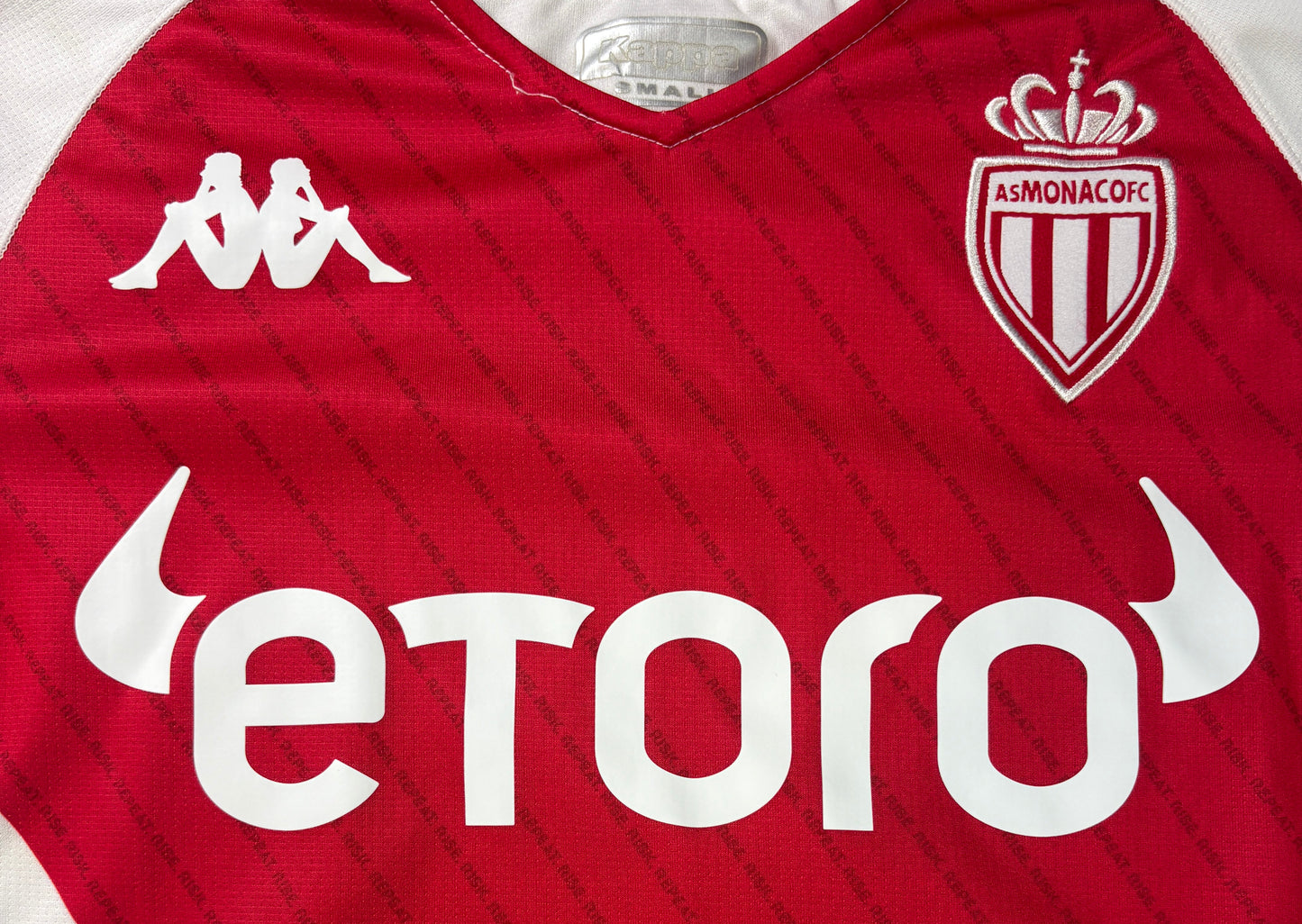 As Monaco 2022/23 Home Kappa Football Shirt Small