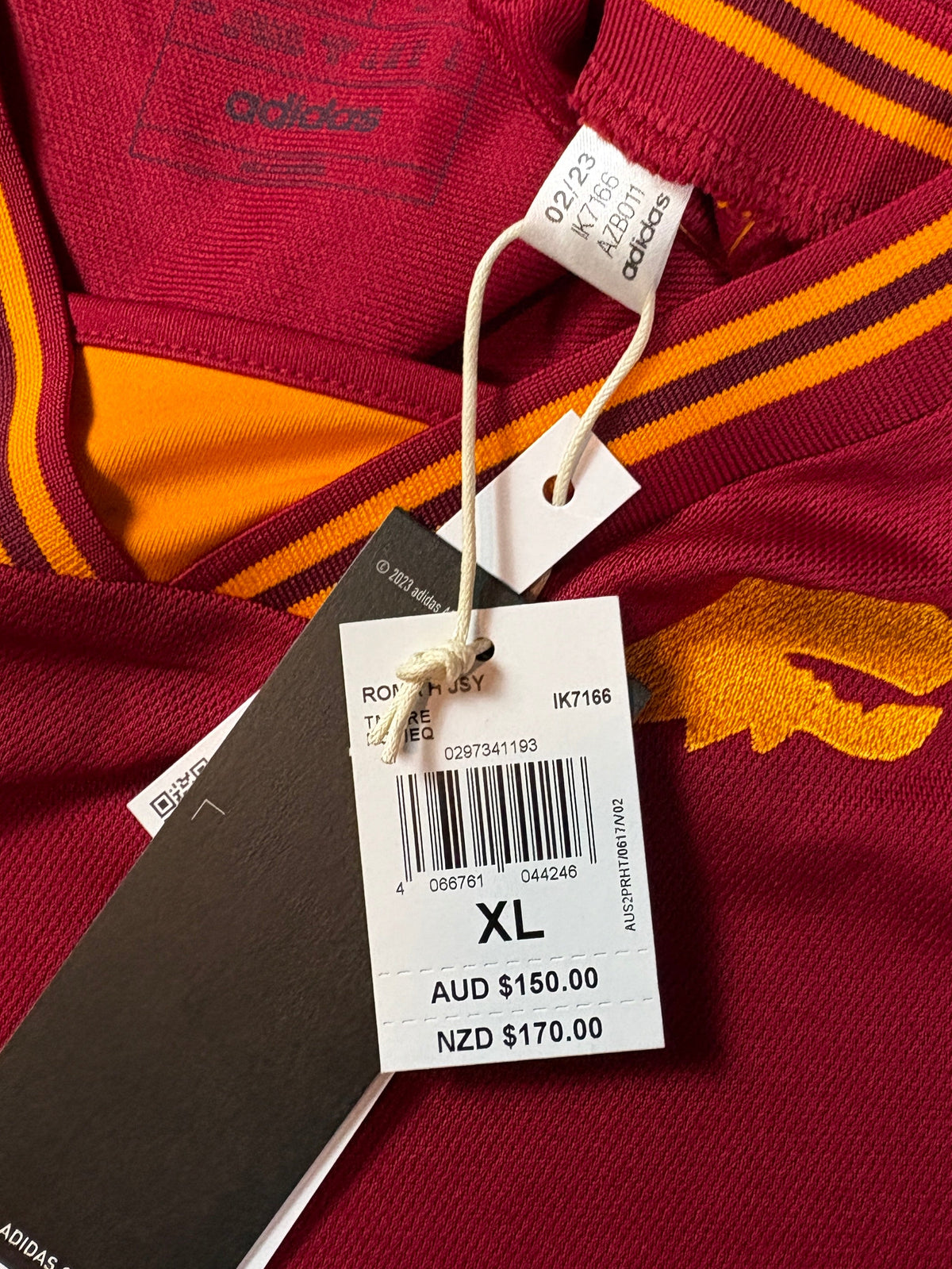 As Roma 2023/24 Home Adidas Football Shirt Extra Large