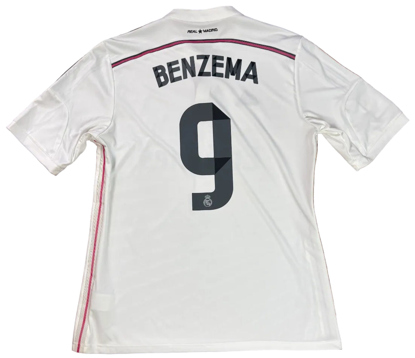 Real Madrid 2014/15 Home Adidas Football Shirt Large Benzema 9