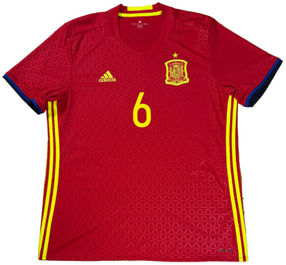 Spain 2016 Home Adidas Football Shirt Extra Large Iniesta 6