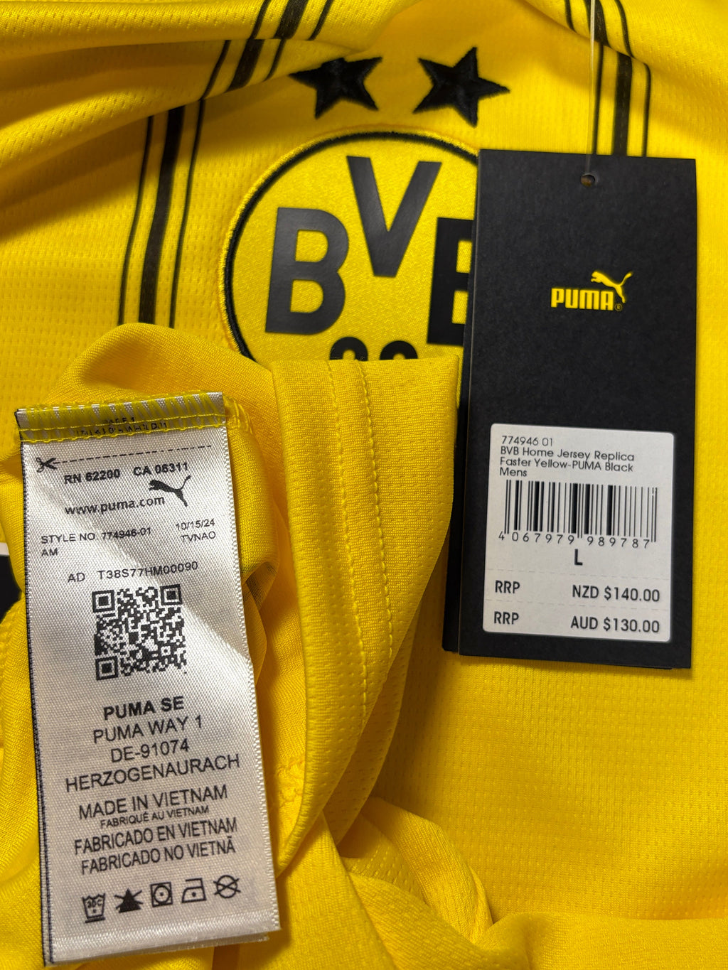 Dortmund 2024/25 Home Puma Football Shirt Large Guirassy 9