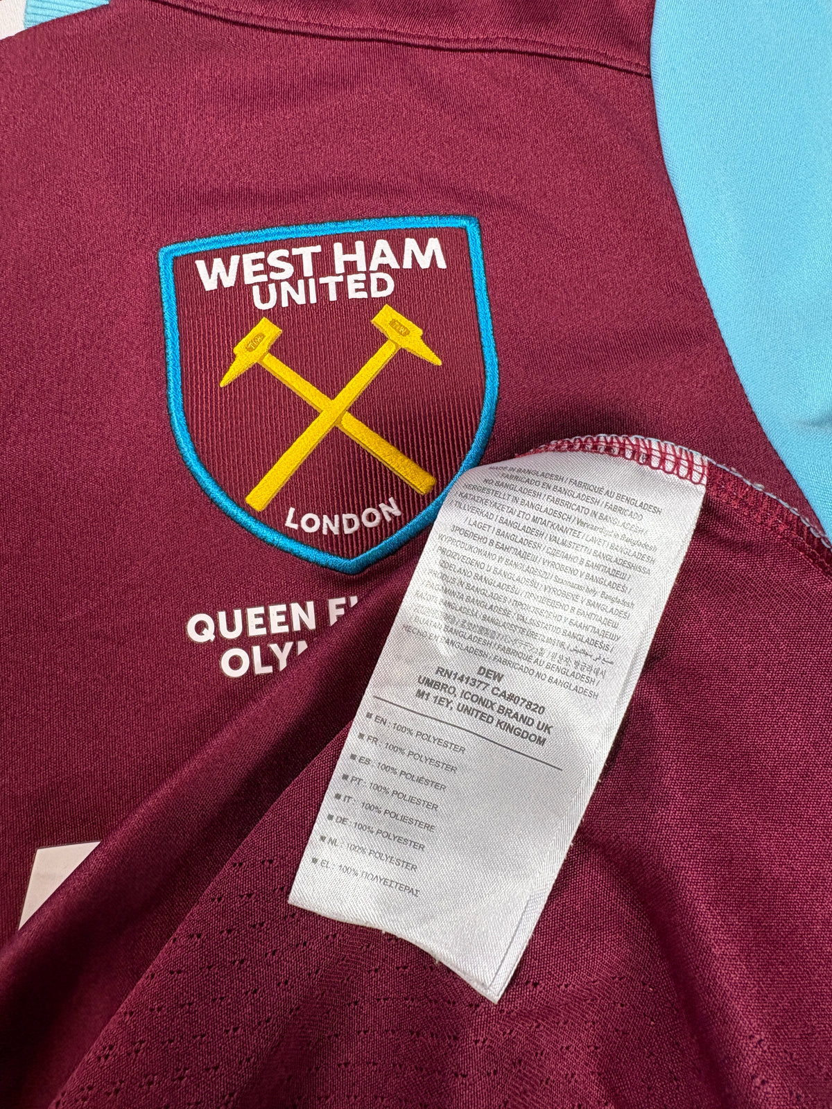 West Ham 2016/17 Home Umbro Football Shirt Large Rice 41