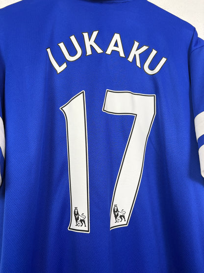 Everton 2013/14 Home Nike Football Shirt L Lukaku 17