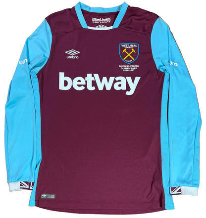 West Ham 2016/17 Home Umbro Football Shirt Large Rice 41