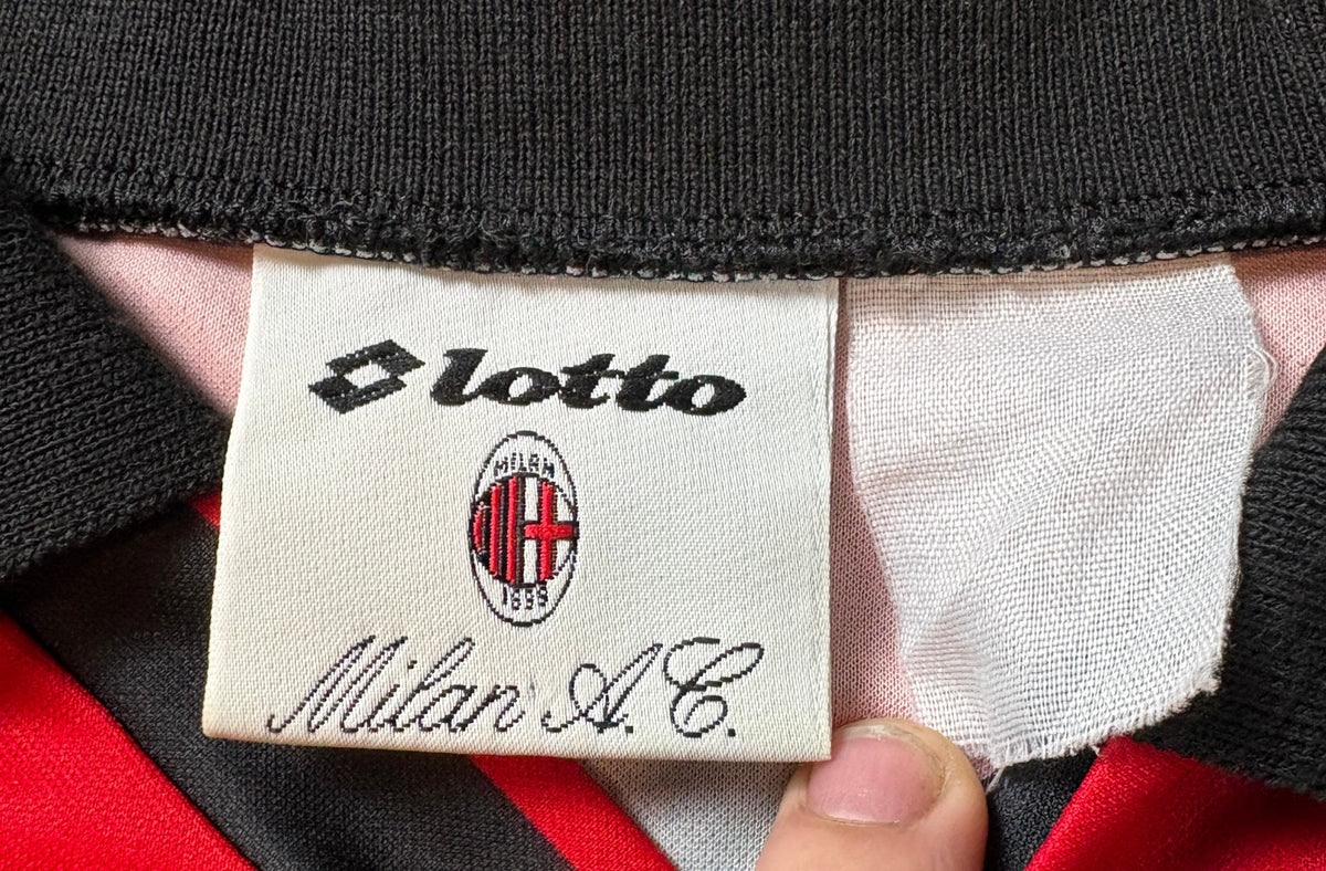 Ac Milan 1994/95 Home Lotto Football Shirt Large Long Sleeve