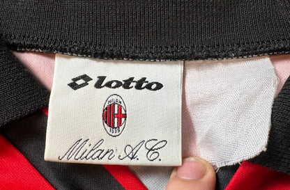 Ac Milan 1994/95 Home Lotto Football Shirt Large Long Sleeve