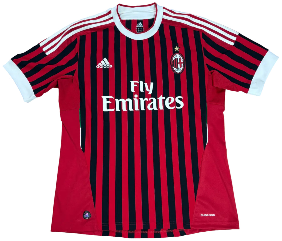 Ac Milan 2011/12 Home Adidas Football Shirt Large