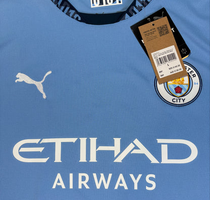 Manchester City 2024/25 Home Puma Football Shirt Large Haaland 9
