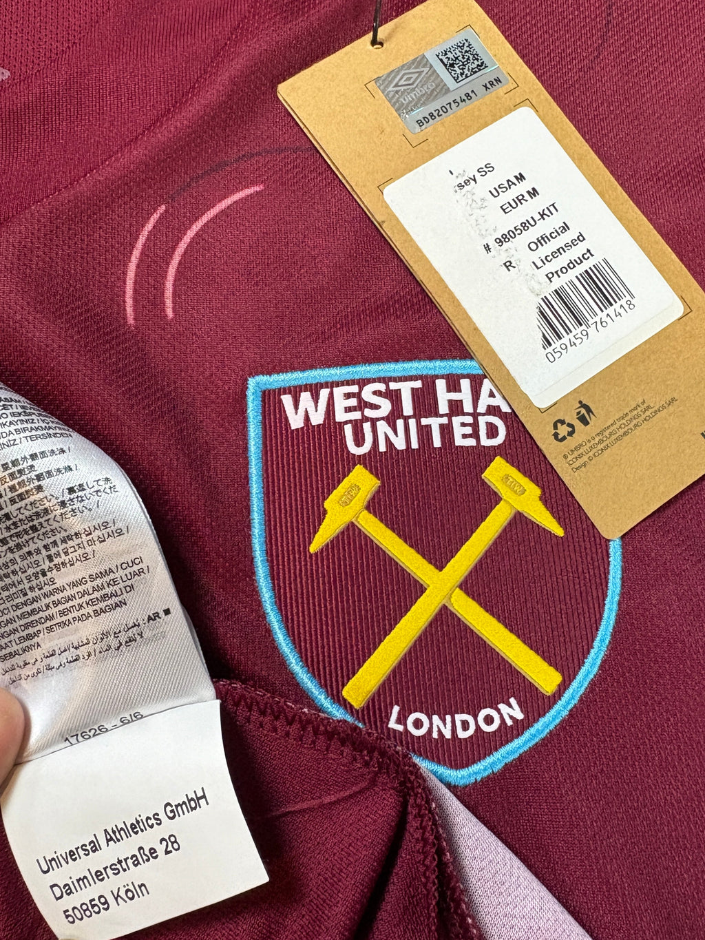 West Ham 2023/24 Home Umbro Football Shirt Medium Bowen 20