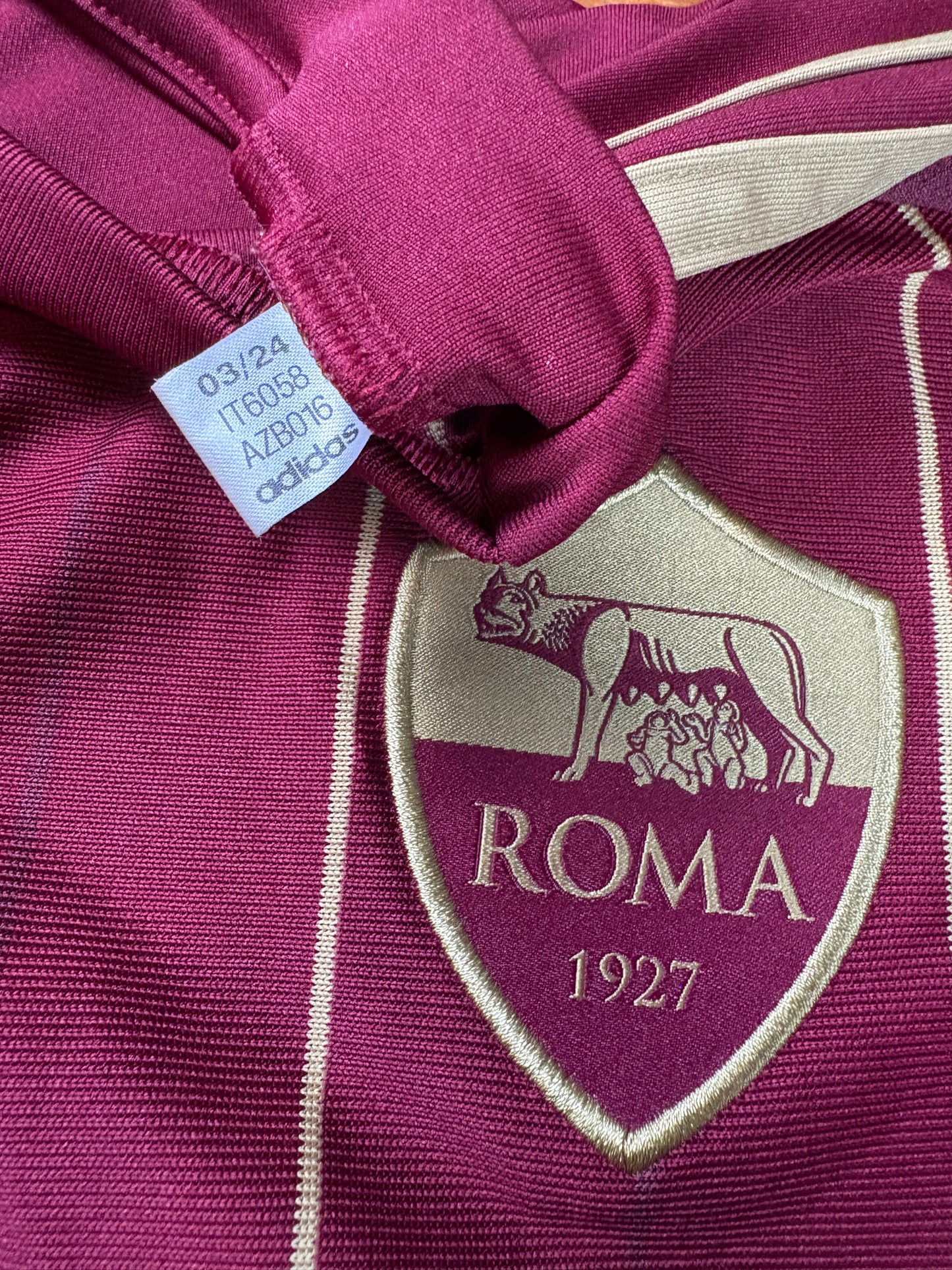 As Roma 2024/25 Home Adidas Football Shirt Small