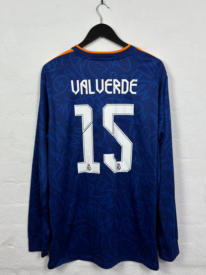 Real Madrid 2021/22 Away Football Shirt XL Valverde 15