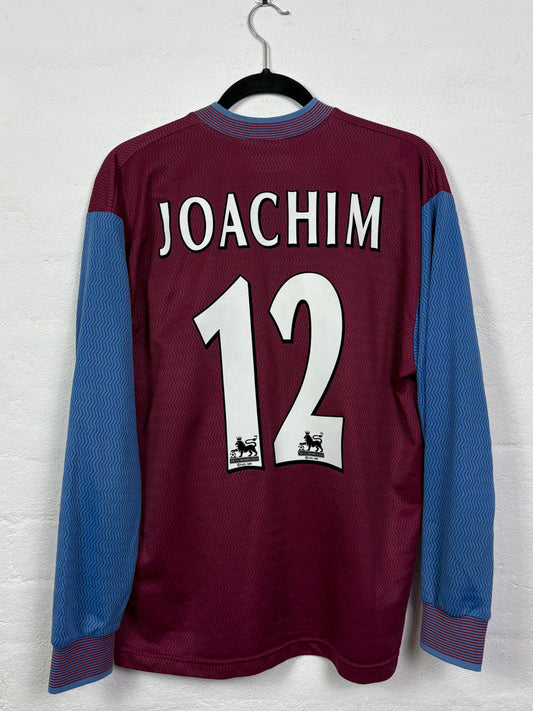 Aston Villa 1997/98 Home Reebok Football Shirt M (Long Sleeve) Joachim 12