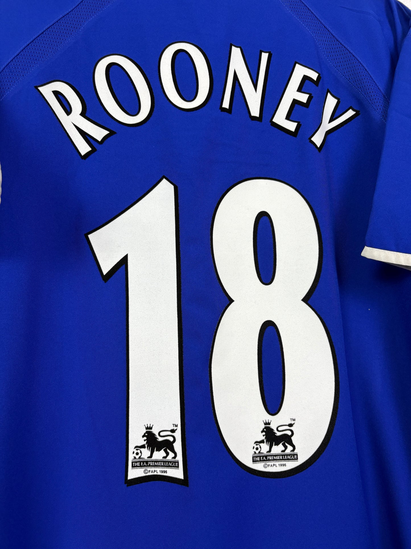 Everton 2003/04 Home Puma Football Shirt L	Rooney 18