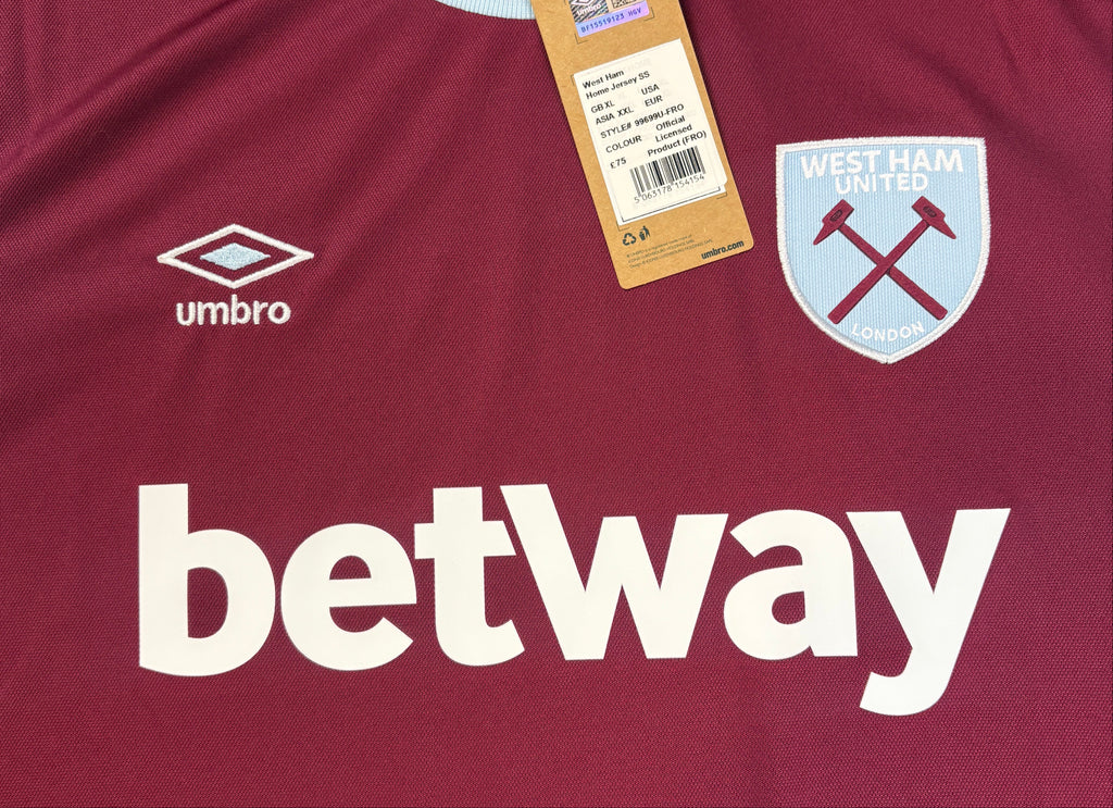 West Ham 2024/25 Home Umbro Football Shirt Extra Large Kudus 14