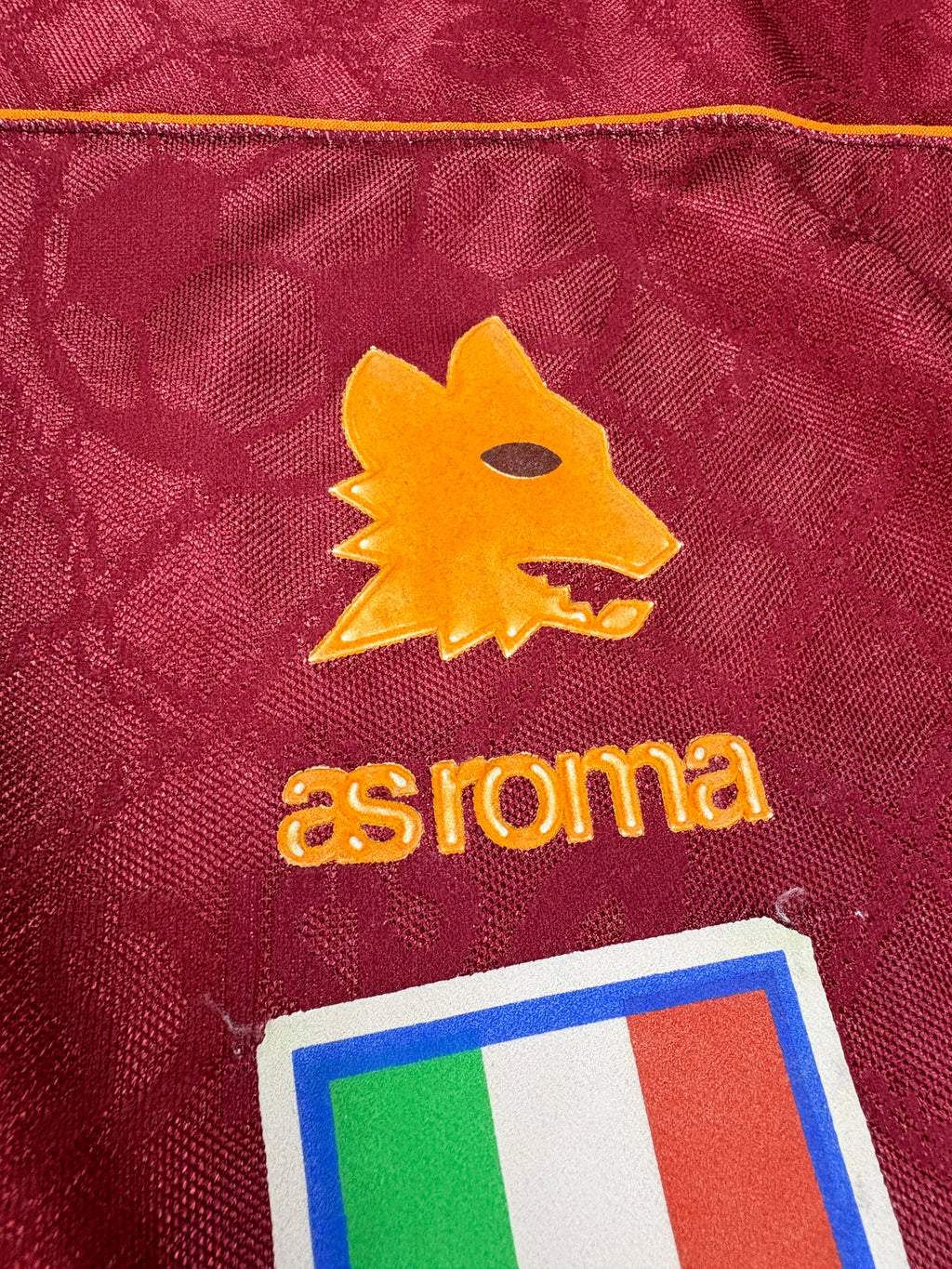 As Roma 1995/96 Home Asics Football Shirt Large