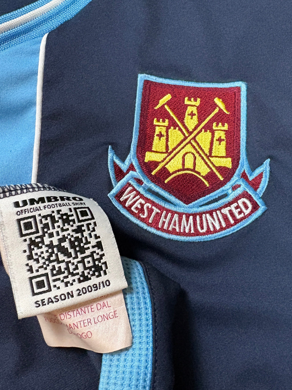 West Ham 2009/10 Away Umbro Football Shirt Large