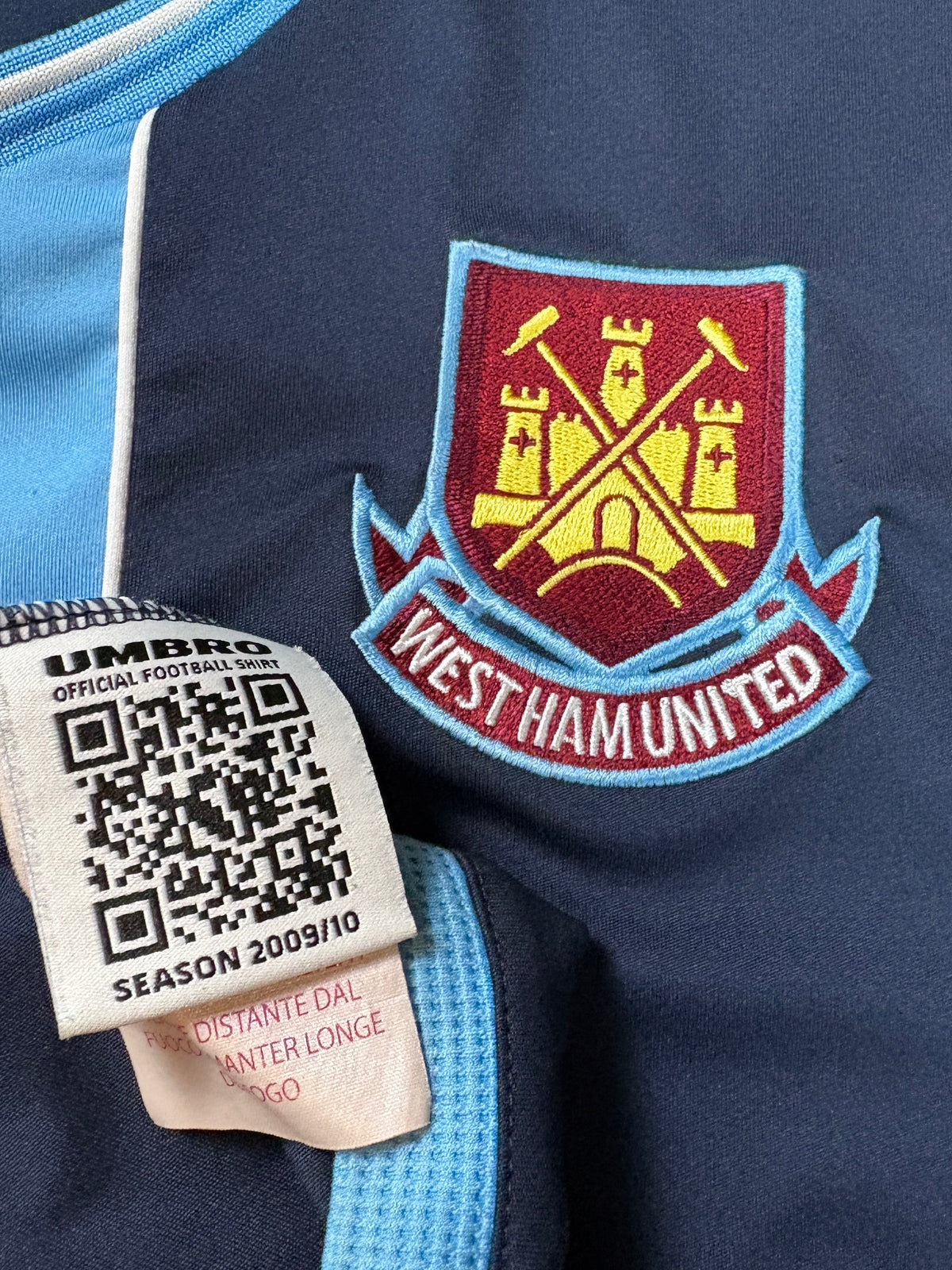 West Ham 2009/10 Away Umbro Football Shirt Large