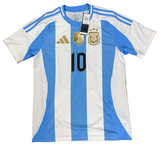 Argentina 2024 Home Adidas Football Shirt Medium Messi 10