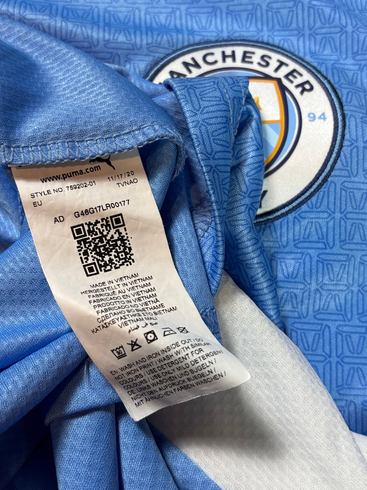 Manchester City 2021/22 Home Puma Football Shirt XXL 7