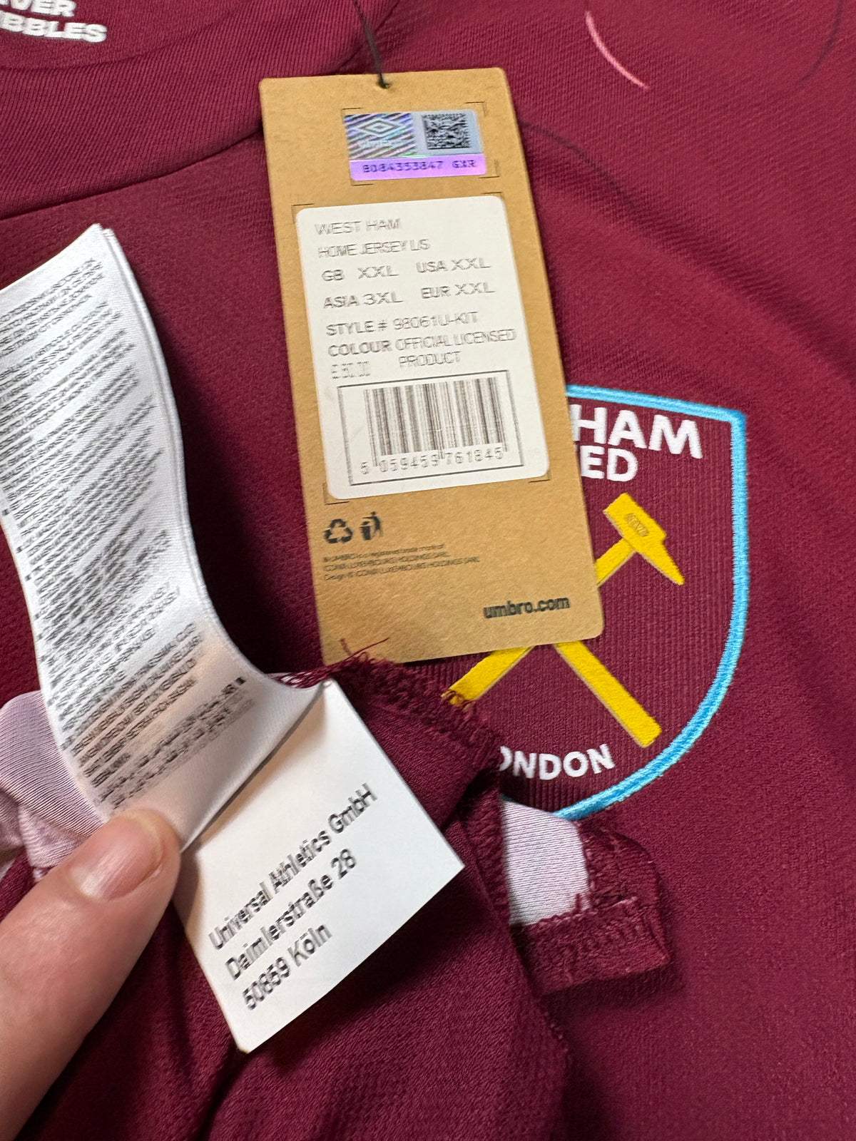 West Ham 2023/24 Home Umbro Football Shirt XXL Bowen 20