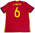 Spain 2016 Home Adidas Football Shirt Extra Large Iniesta 6