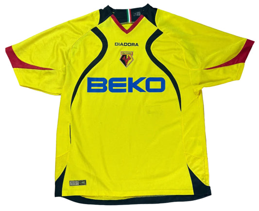 Watford 2007/08 Home Diadora Football Shirt Extra Large